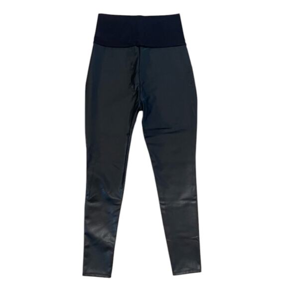 Hatch Vegan Stretch Faux‎ Leather Maternity Leggings Black Women’s Large - Picture 1 of 9